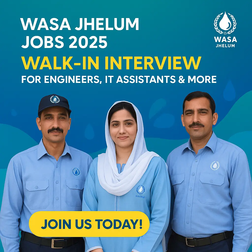 Read more about the article WASA Jhelum Jobs 2025 – Walk-in Interview for Engineers, IT Assistants & More