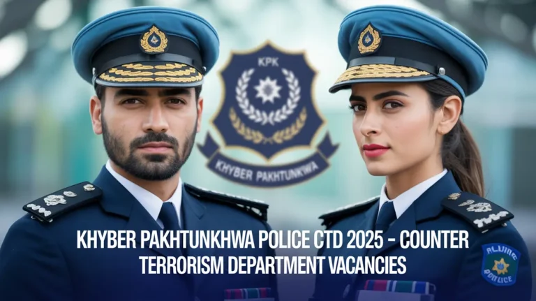 Khyber Pakhtunkhwa Police CTD Jobs 2025 – Counter Terrorism Department Vacancies