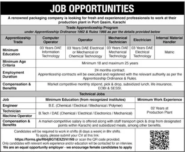 Packaging Company Jobs 2026 in Karachi