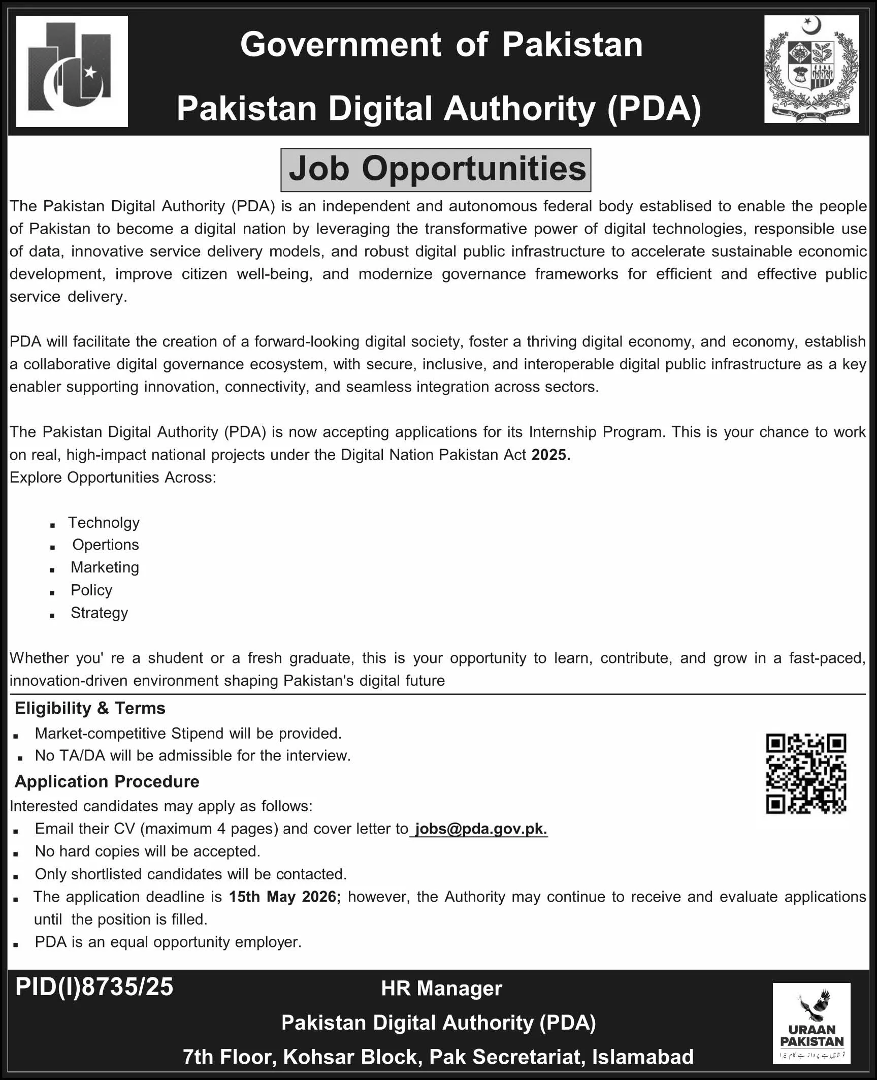 PDA Internship Program 2026