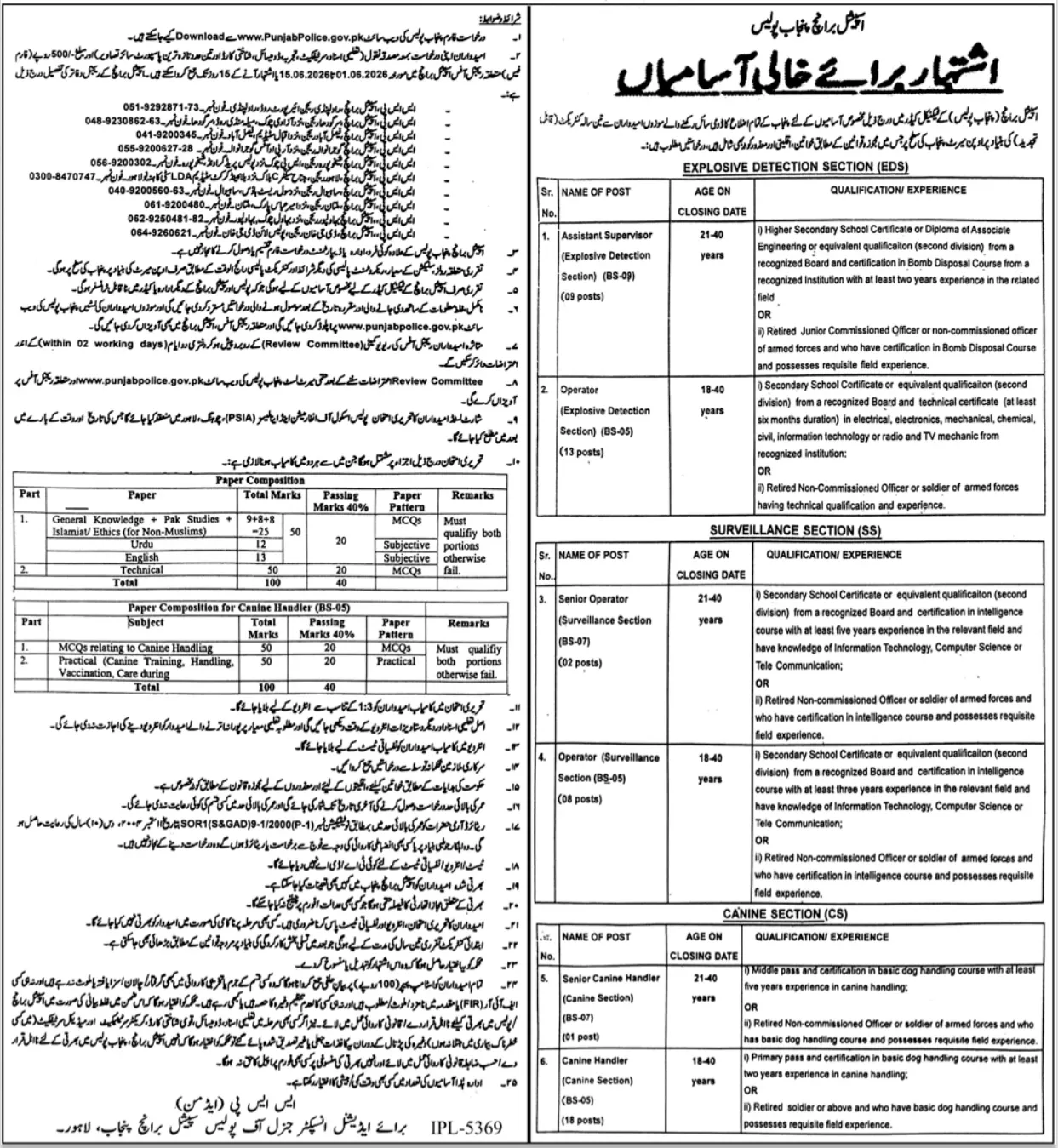 Punjab Police Special Branch Jobs 2026 – 51 Posts | Last Date 15 June