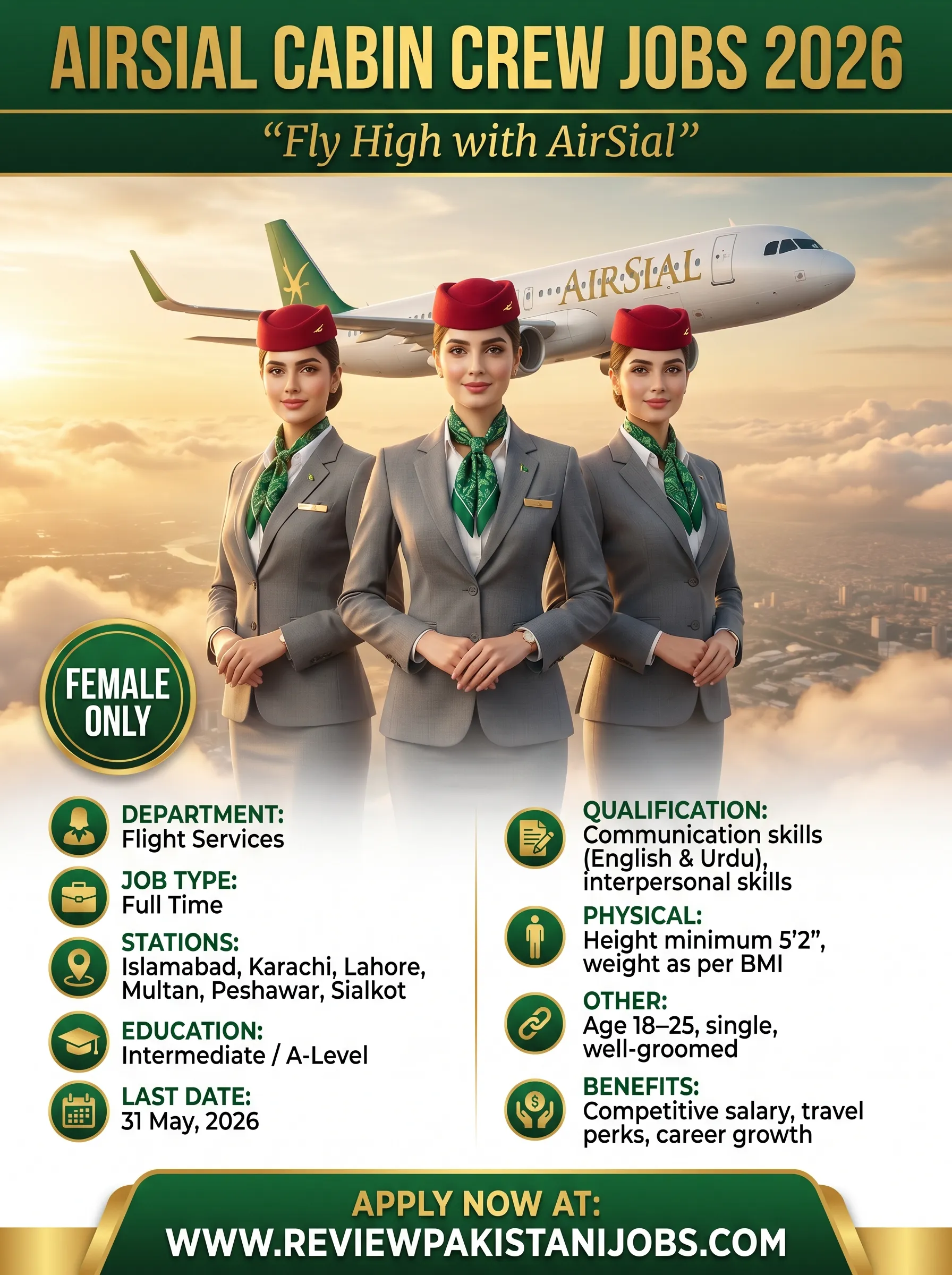 AirSial Cabin Crew Jobs 2026