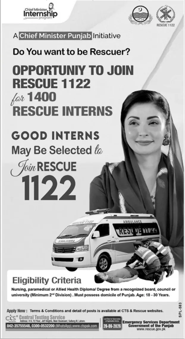 Rescue 1122 Punjab Internship 2026