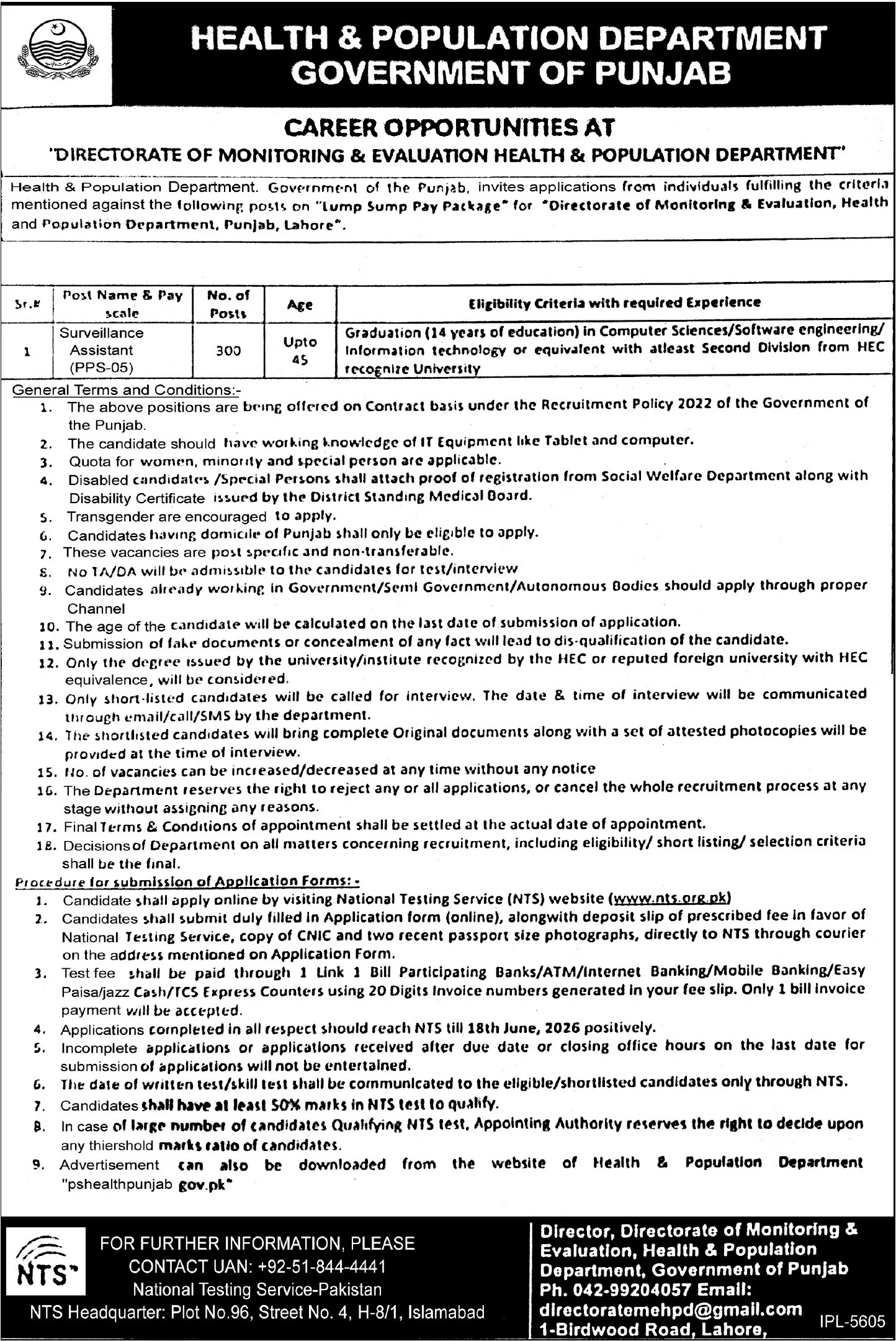 Health Department Punjab Jobs 2026